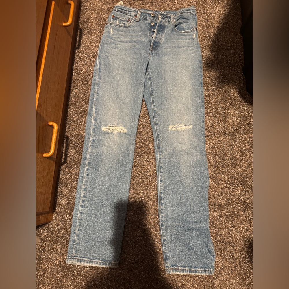 Levi 501’s Light Blue Straight Leg Jeans